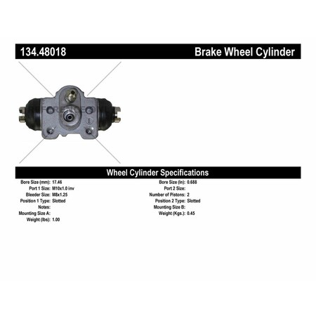 Centric Parts Centric 134.48018 Centric Premium Wheel Cylinders 134.48018